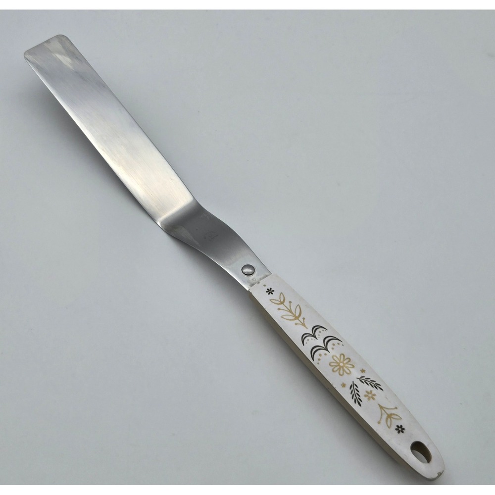 Flint USA Stainless Steel Icing Spatula Turner Vintage Floral Handle Kitchen